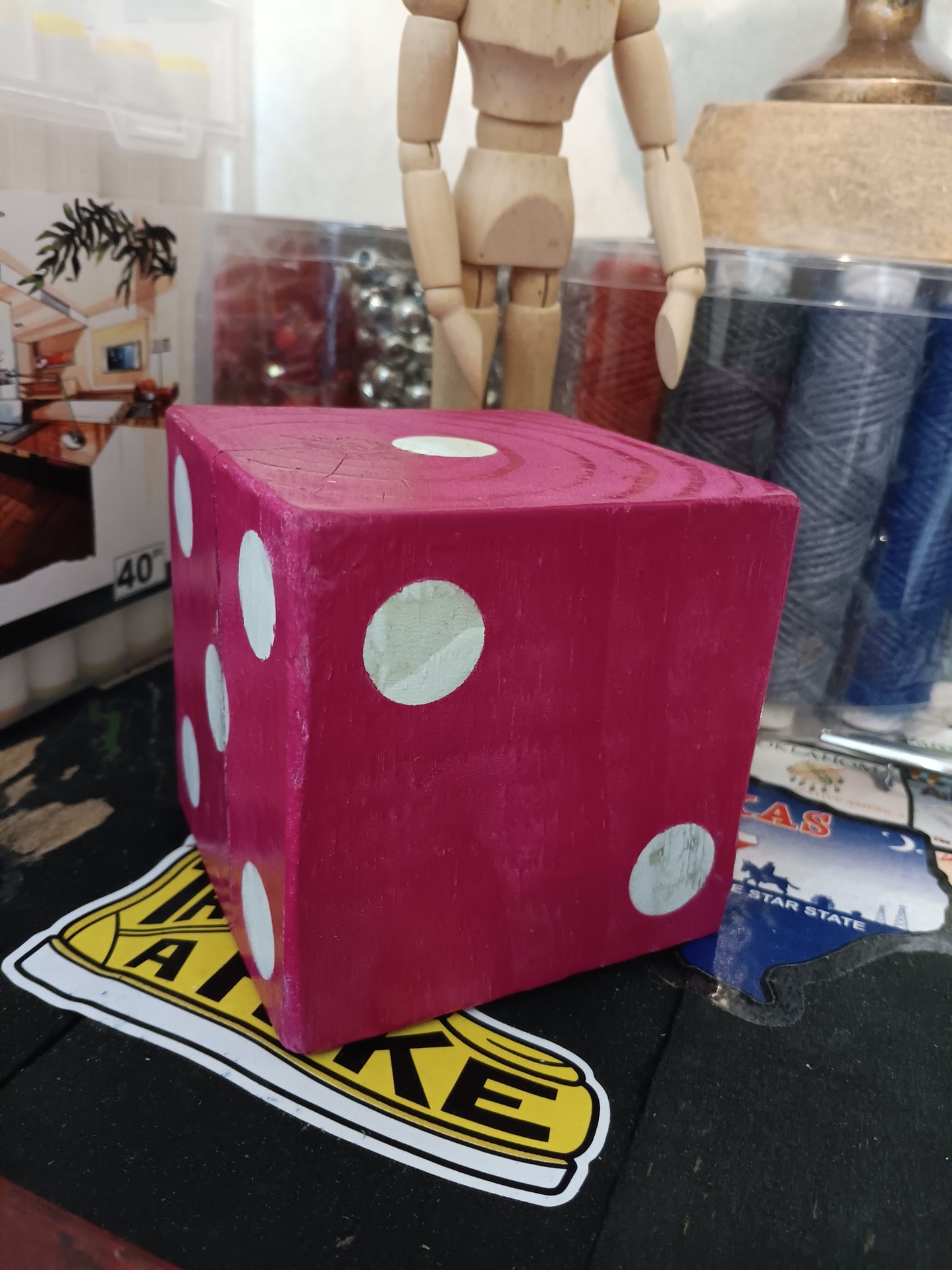 Handmade wooden yard dice