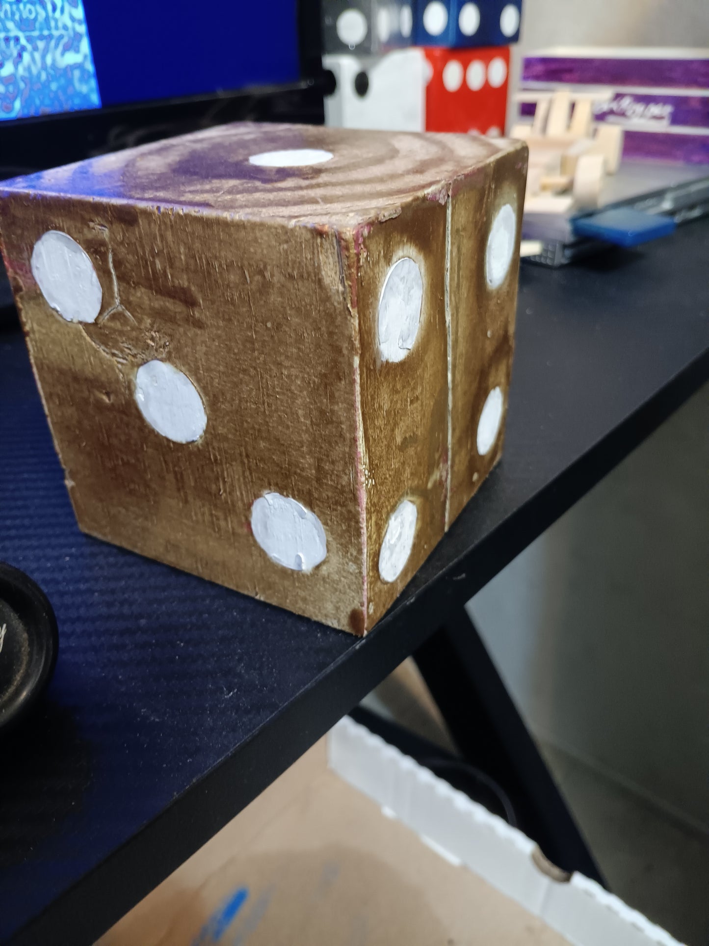 Handmade wooden yard dice
