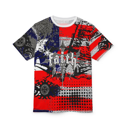 Tee - Faith over Fear Patriotic Unisex Cut & Sew Shirt