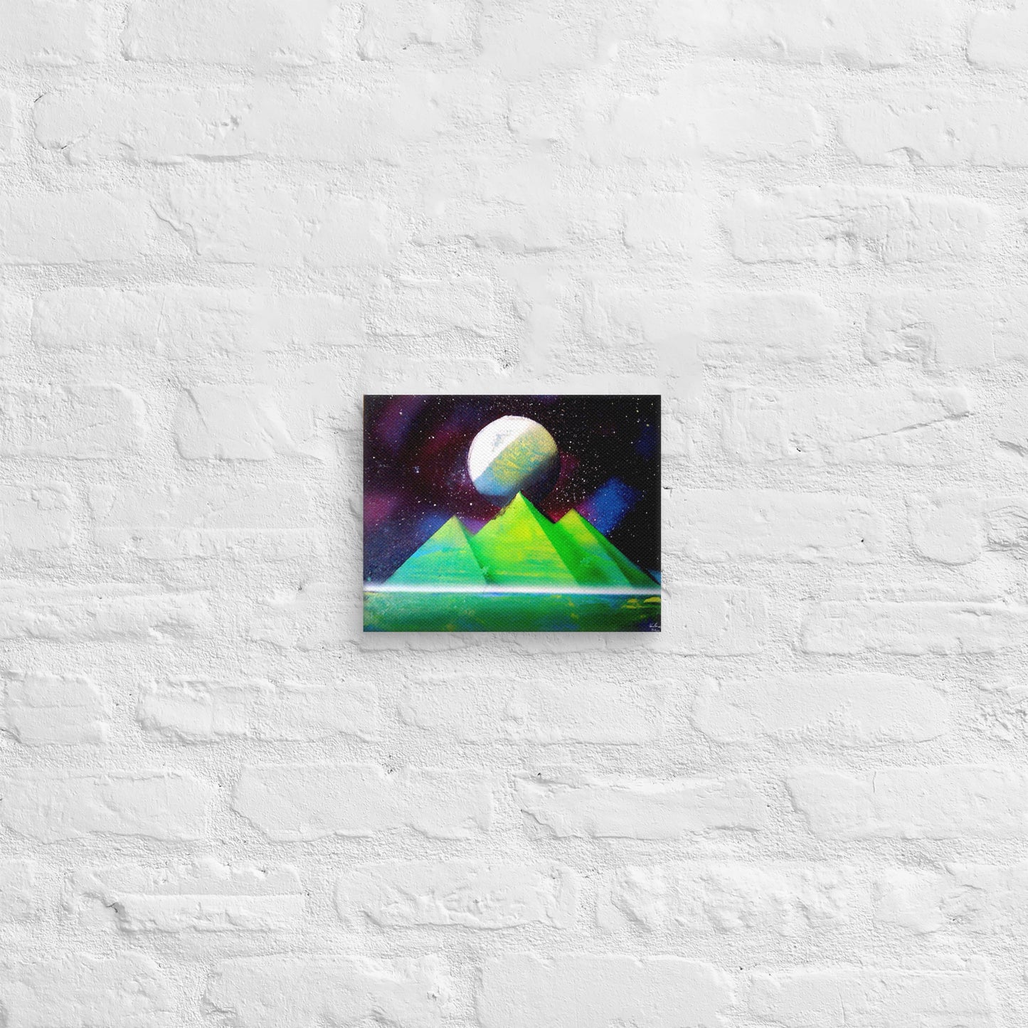 Green pyramids spray paint art print