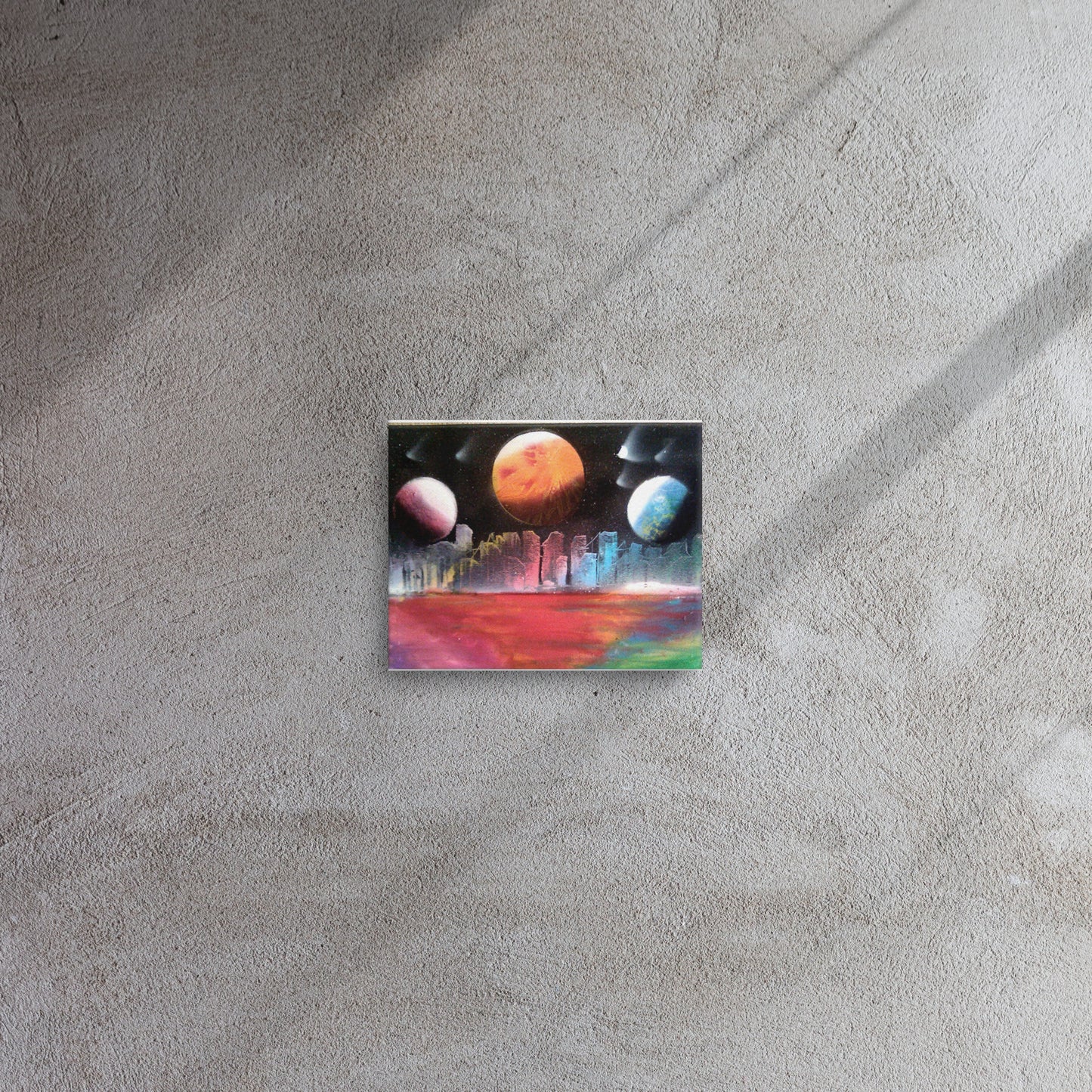 Neon city spray paint art print