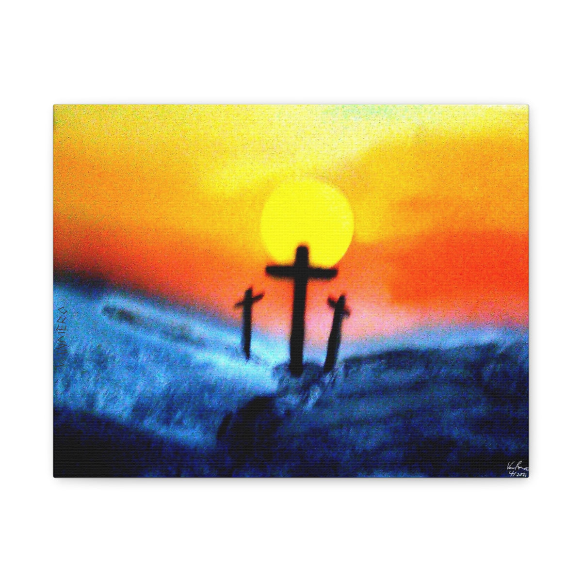 Art Prints Set 3: Sunset on Calvary Matte Canvas Wall Art