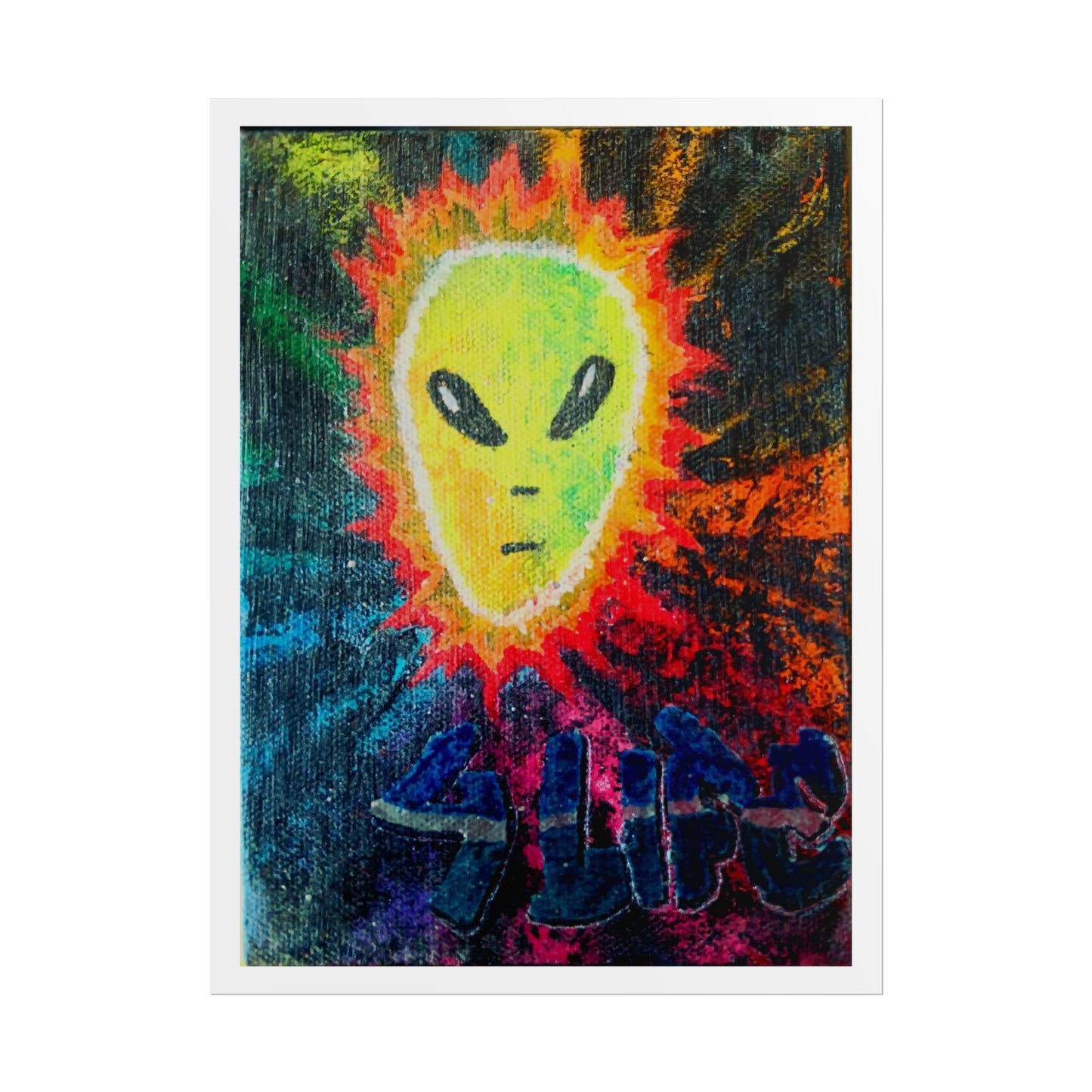 Tie Dye Alien 4-Life Rolled Poster — Retro Psychedelic Space Art