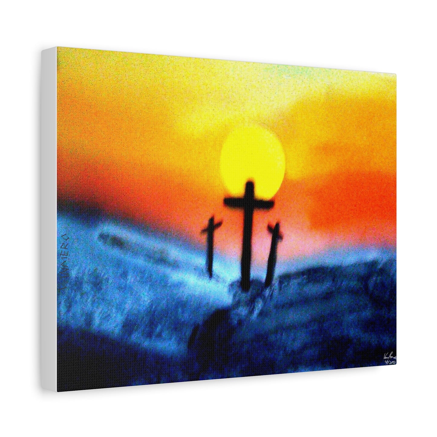 Art Prints Set 3: Sunset on Calvary Matte Canvas Wall Art