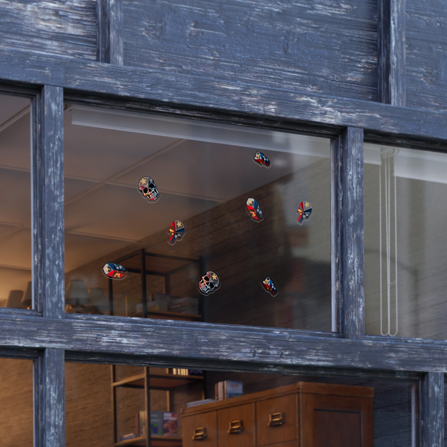 Acadian Flag Sticker Pack — 5pcs Skull, Punisher & Spartan Helmet Sheet