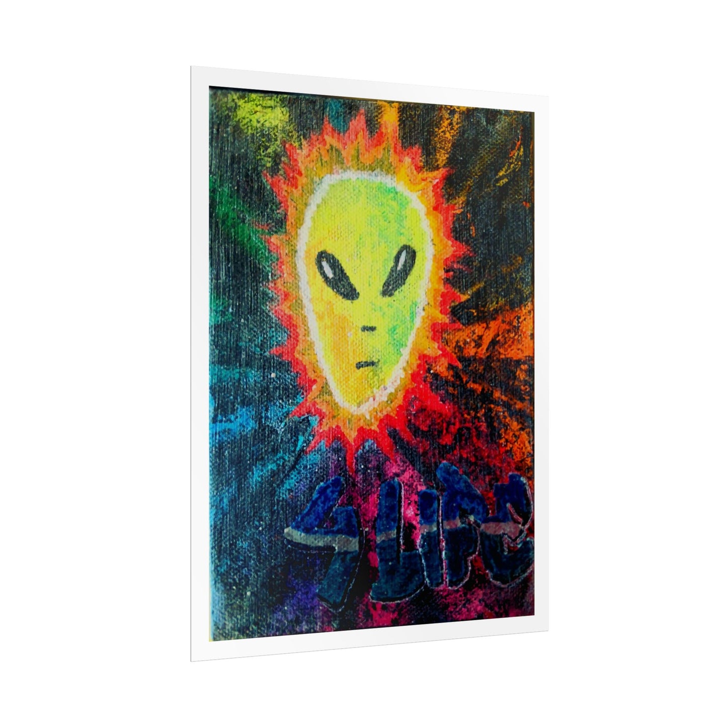 Tie Dye Alien 4-Life Rolled Poster — Retro Psychedelic Space Art