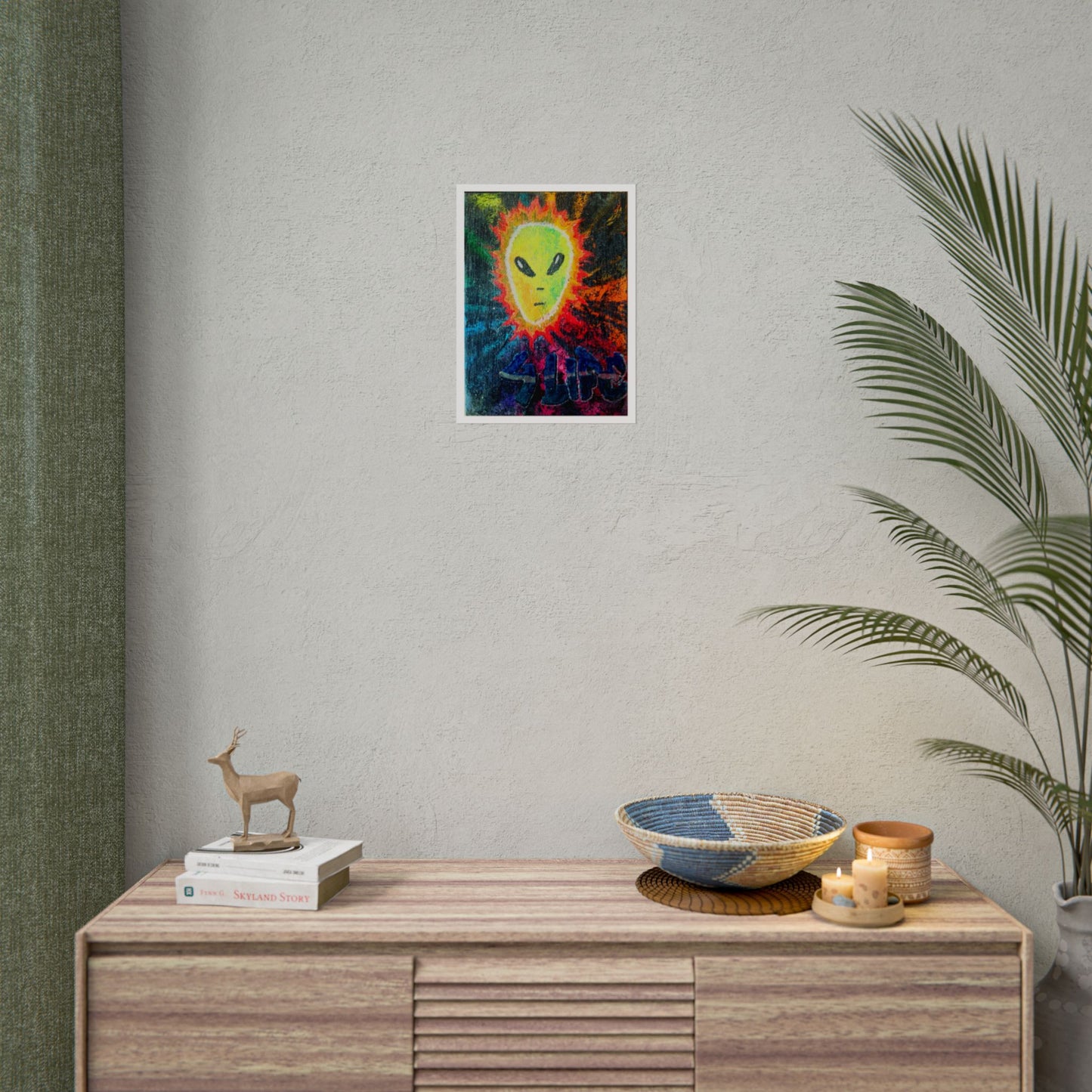 Tie Dye Alien 4-Life Rolled Poster — Retro Psychedelic Space Art