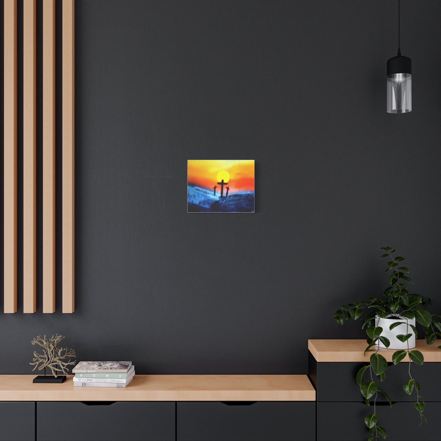 Art Prints Set 3: Sunset on Calvary Matte Canvas Wall Art