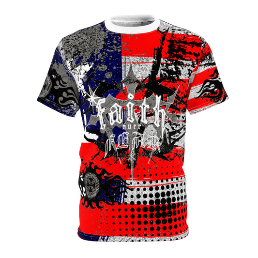 Tee - Faith over Fear Patriotic Unisex Cut & Sew Shirt