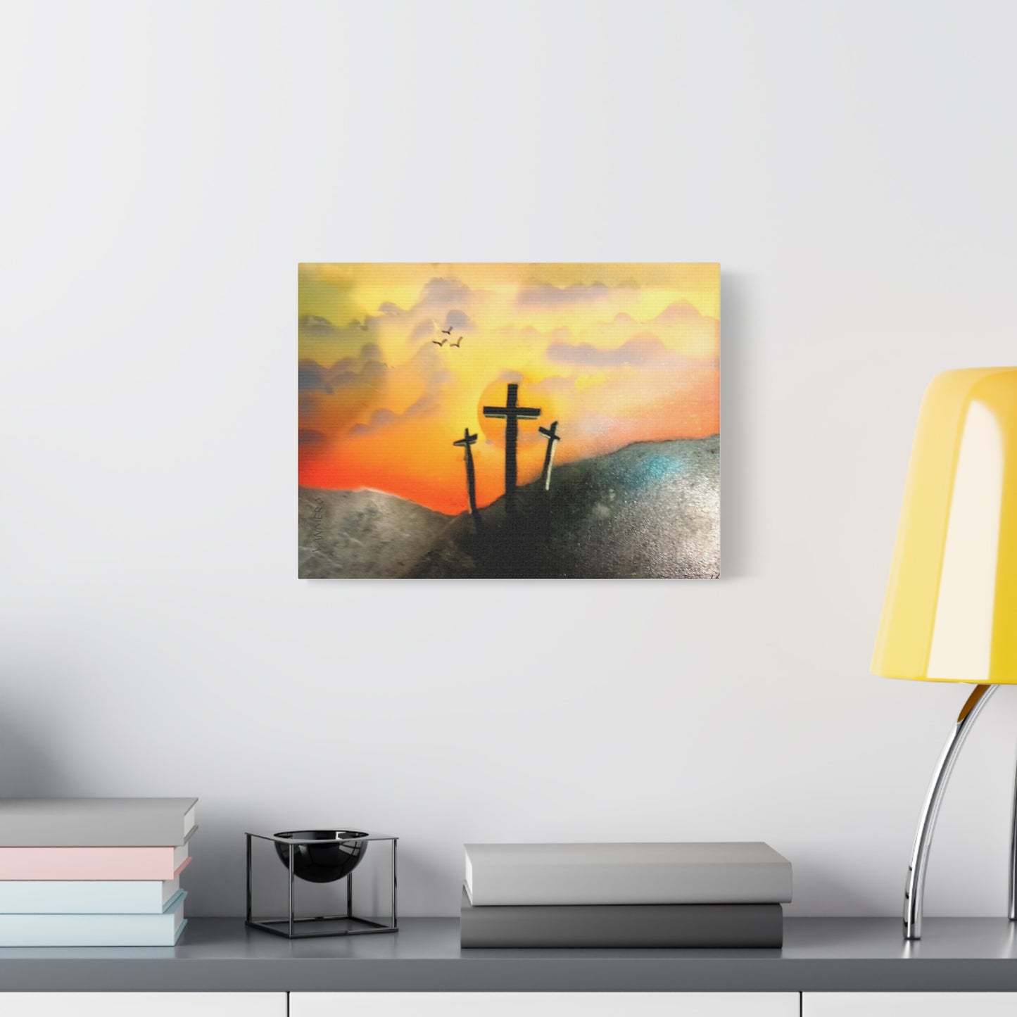 Art Prints Set 3: Sunset on Calvary Matte Canvas Wall Art