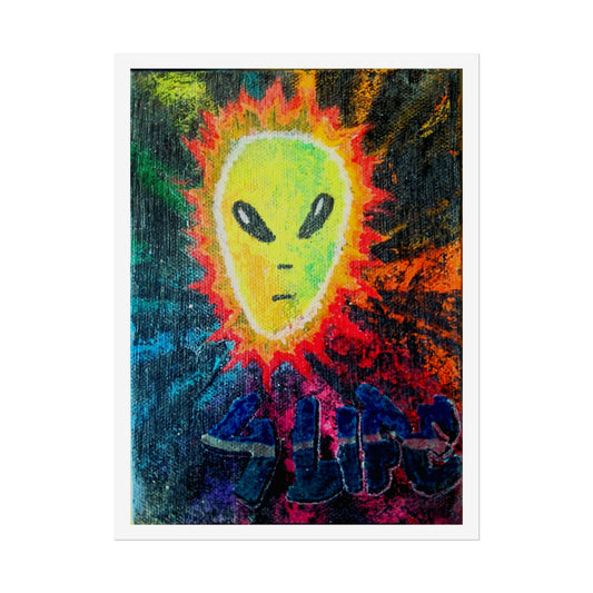 Tie Dye Alien 4-Life Rolled Poster — Retro Psychedelic Space Art