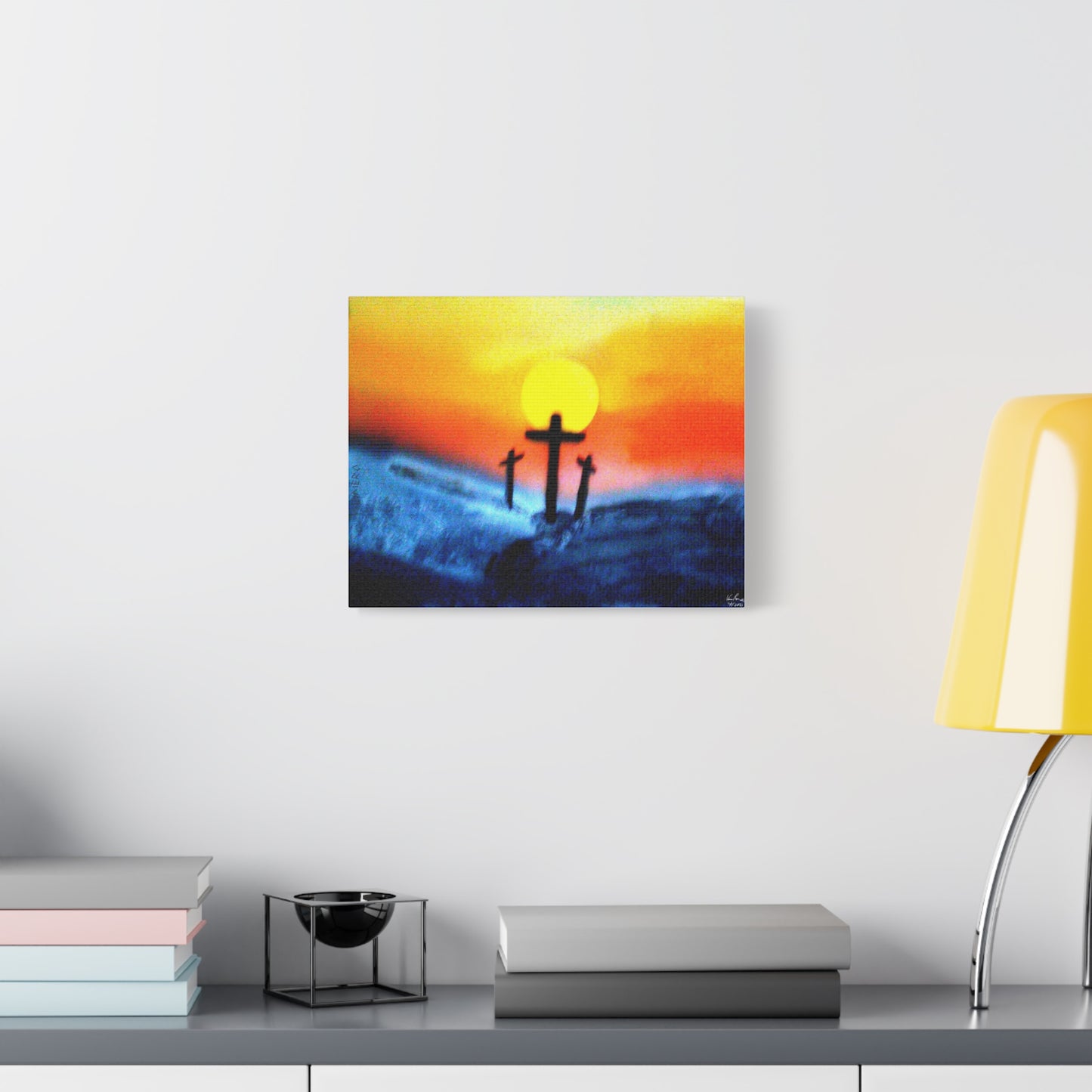 Art Prints Set 3: Sunset on Calvary Matte Canvas Wall Art