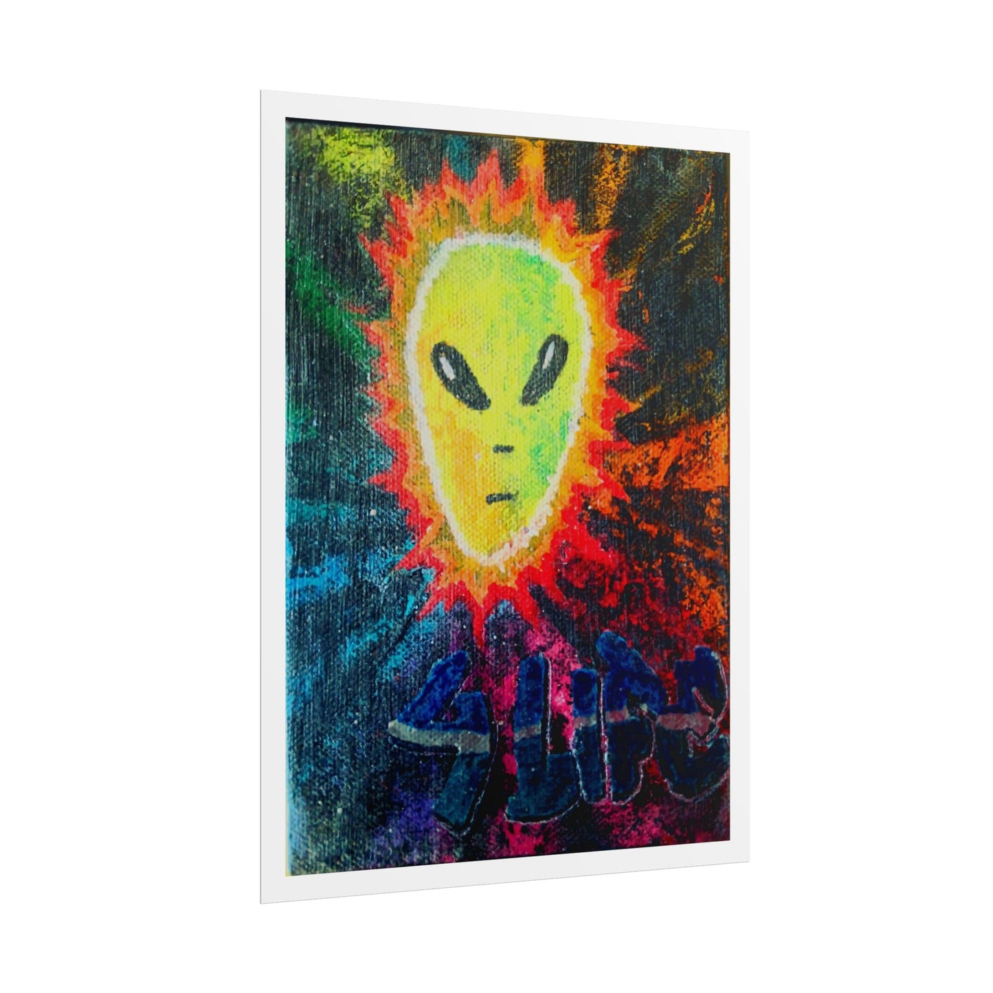 Tie Dye Alien 4-Life Rolled Poster — Retro Psychedelic Space Art