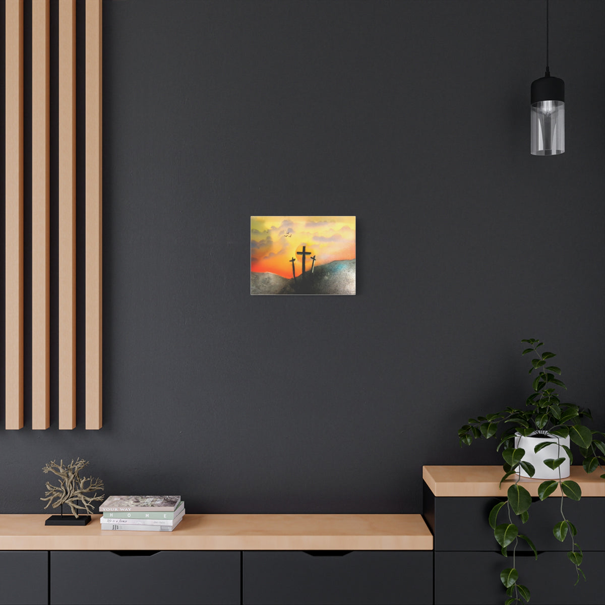 Art Prints Set 3: Sunset on Calvary Matte Canvas Wall Art