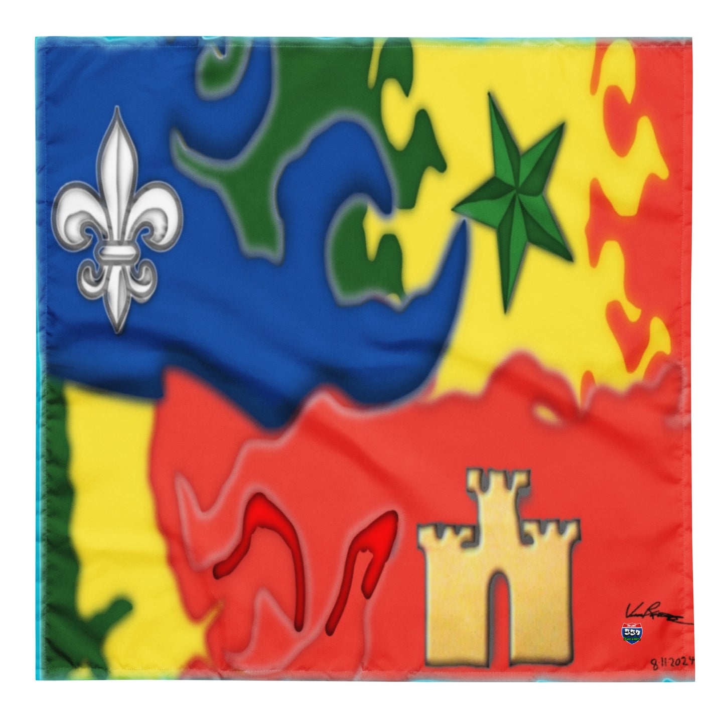 Flaming Creole flag bandana