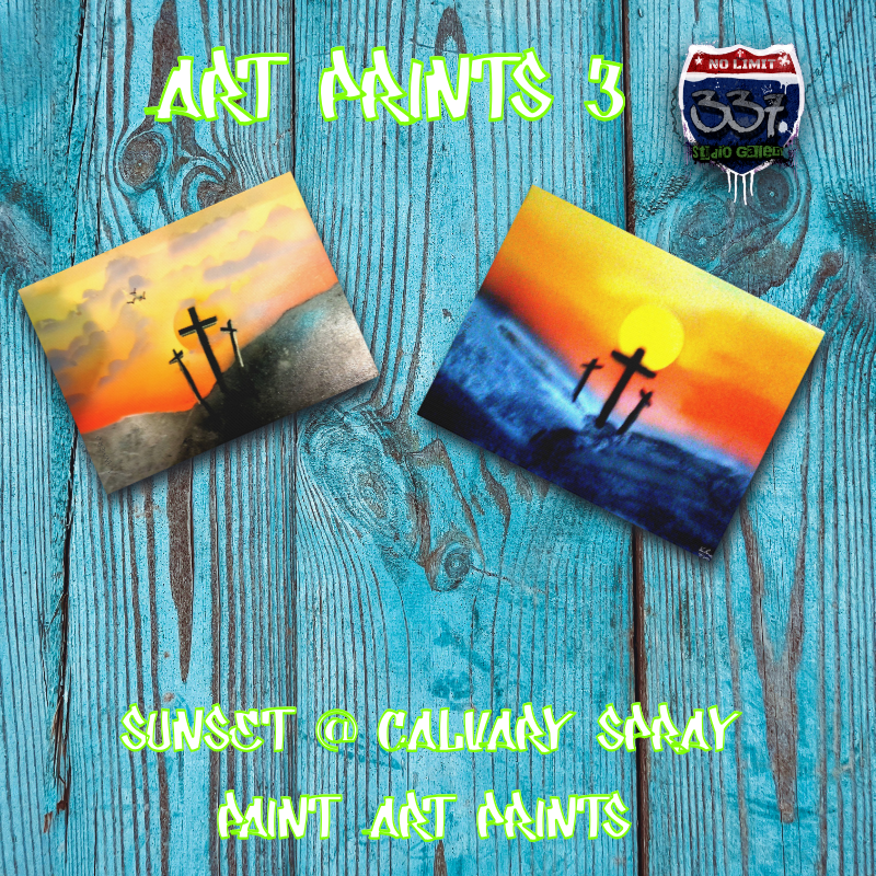 Art Prints Set 3: Sunset on Calvary Matte Canvas Wall Art